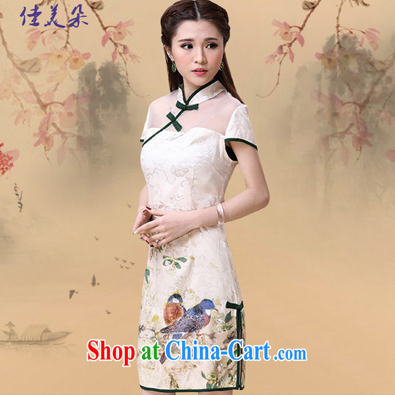 Better the US flower 2015 spring and summer New China wind National wind cultivating high-end elegant dresses cheongsam dress 8952 #Map Color XXL, a flower (JIA MEI DUO), online shopping