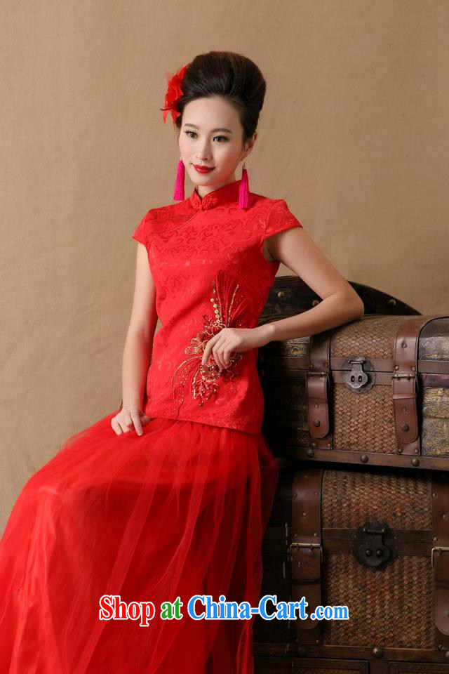 Good flower new 2015 bridal wedding ceremony cheongsam dress red bows, dress fashion 6646 #red XL pictures, price, brand platters! Elections are good character, the national distribution, so why buy now enjoy more preferential! Health