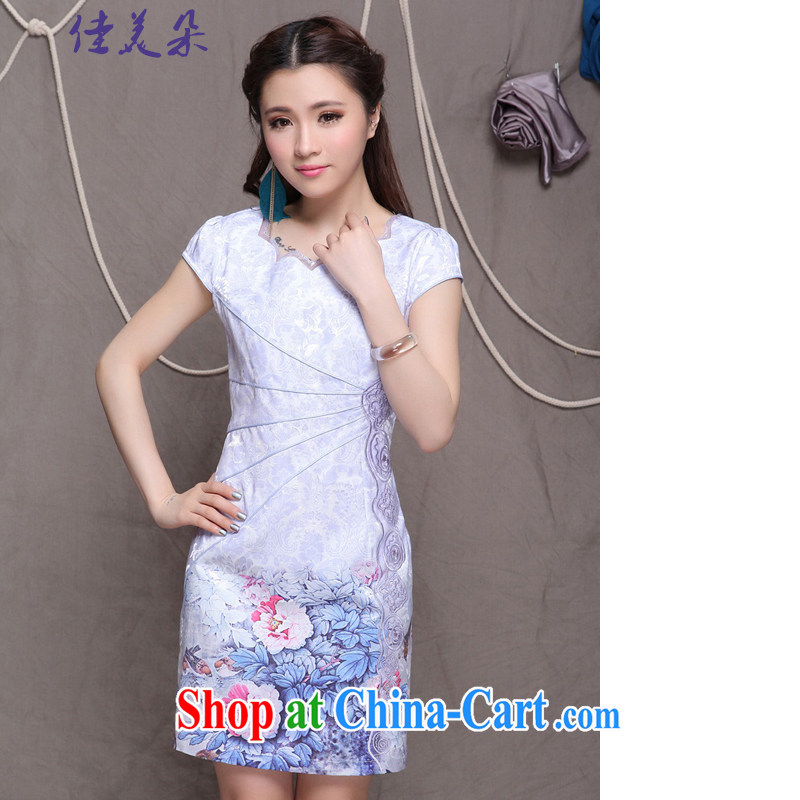Good flower 2015 high-end Ethnic Wind and stylish Chinese qipao dress retro beauty graphics thin cheongsam 9902 #pink XL, good Flower (JIA MEI DUO), online shopping