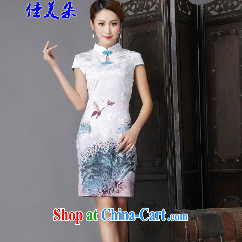 Good flower 2015 National wind New Tang is stylish and improved Daily Beauty sexy cheongsam dress 6632 #light green XL, good Flower (JIA MEI DUO), online shopping