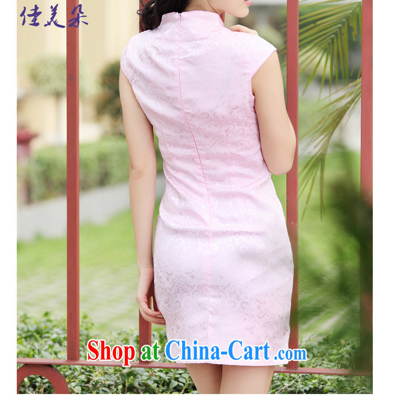Good flower cheongsam dress summer summer new stylish short retro stamp beauty dresses, 6901 #pink XL, good and flower (JIA MEI DUO), online shopping