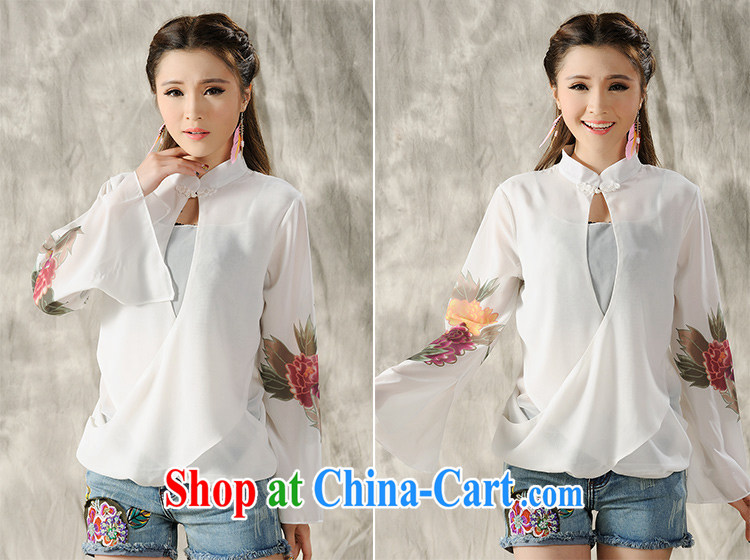 She's covered by summer 2015 women with ethnic style in a new, hand-painted long-sleeved cheongsam dress shirt Tang replace spring Chinese female white XL pictures, price, brand platters! Elections are good character, the national distribution, so why buy now enjoy more preferential! Health