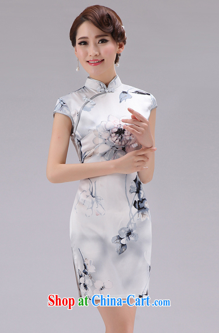 Energy, Philip Li Silk Cheongsam dress summer elegant ethnic wind antique stamp duty cultivating female dresses silver XXL pictures, price, brand platters! Elections are good character, the national distribution, so why buy now enjoy more preferential! Health