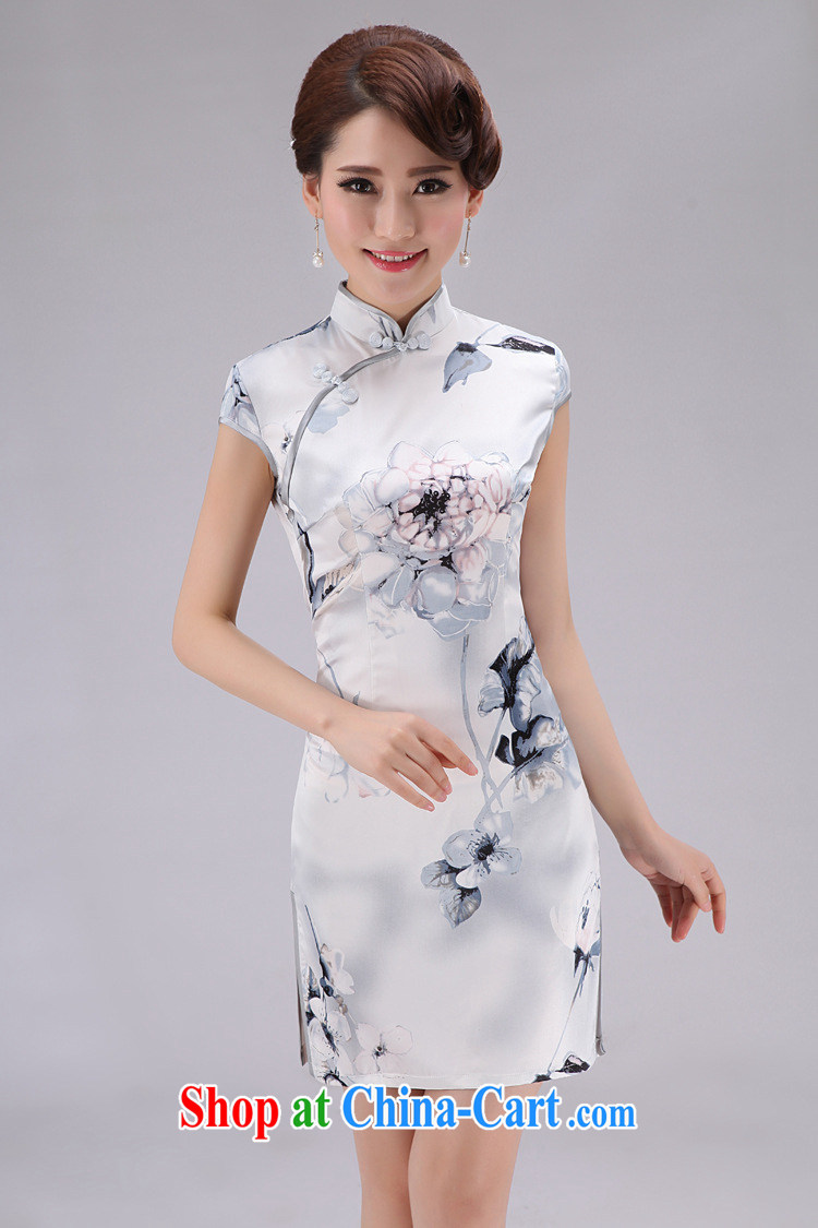 Energy, Philip Li Silk Cheongsam dress summer elegant ethnic wind antique stamp duty cultivating female dresses silver XXL pictures, price, brand platters! Elections are good character, the national distribution, so why buy now enjoy more preferential! Health