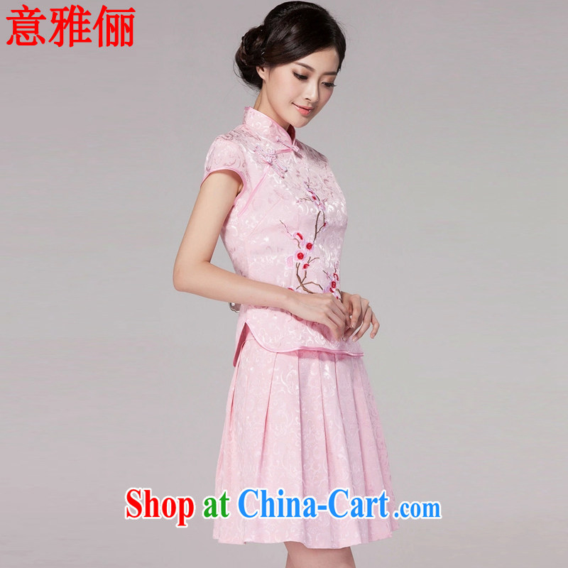 Jacob and facilitate summer 2015 new female Chinese qipao day dresses high-end retro style two-part kit L 689 pink XXL, Jacob, and shopping on the Internet