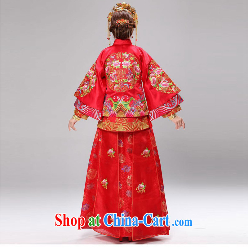 man she married Yi 2015 marriage-su Wo clothing Chinese Dress retro wedding dress skirt manually use Su-kimono-su Wo service bridal dresses costumes wedding clothes married Yi red L, diffuse Connie married Yi, shopping on the Internet
