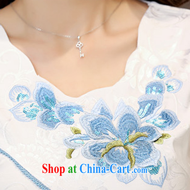 The beautiful valley 2015 spring and summer New Beauty stamp elegant Chinese style cheongsam dress summer dress girls M Hester Prynne, Cayman, Lai Valley, shopping on the Internet