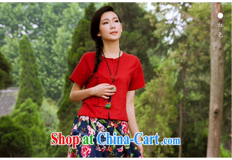In 2015 Moon Ethnic Wind women's clothing cotton summer the Chinese clothing retro small shirt improved Tang is short for the red shirt are code pictures, price, brand platters! Elections are good character, the national distribution, so why buy now enjoy more preferential! Health