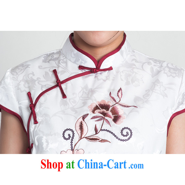 100 brigade Bailv cheongsam dress stylish improved summer new retro beauty short dresses B F 1 1028 #0299, white on black 2XL pictures, price, brand platters! Elections are good character, the national distribution, so why buy now enjoy more preferential! Health