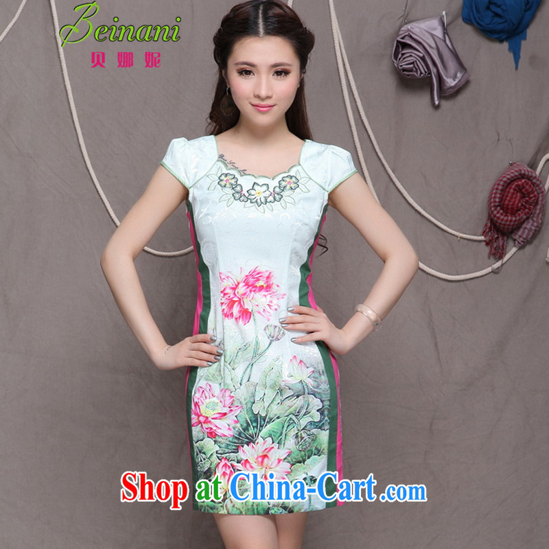 Addis Ababa her summer 2015 New China wind retro style ethnic wind and refined improved the code cheongsam dress elegance dresses L 164 photo color 2XL