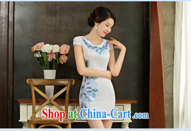 Fruit 2015 summer improved female cheongsam dress retro beauty everyday dresses, short dress 9001 white XXL pictures, price, brand platters! Elections are good character, the national distribution, so why buy now enjoy more preferential! Health