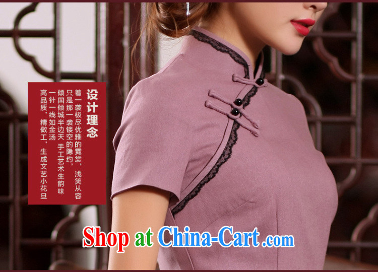 Butterfly Lovers 2015 summer new Ethnic Wind improved cheongsam shirt Han-Chinese wind cotton Ms. Yau Ma Tei Tong with elegant Purple - pre-sale 15 days XXL pictures, price, brand platters! Elections are good character, the national distribution, so why buy now enjoy more preferential! Health
