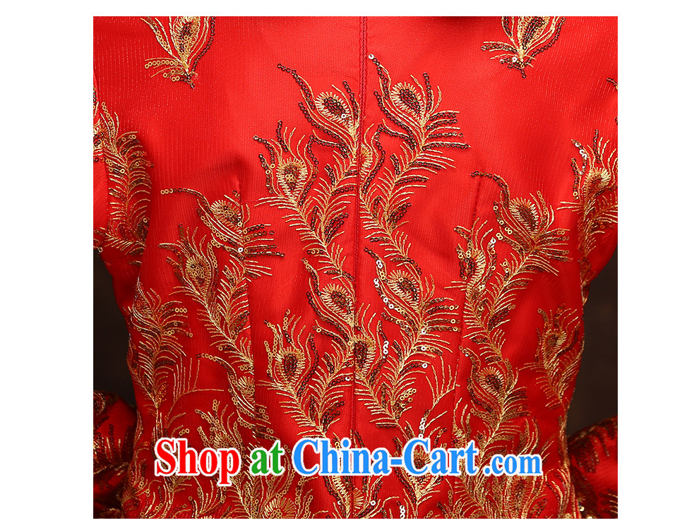2015 new Lace Embroidery red cheongsam stylish everyday invisible zipper video thin large, cultivating long-sleeved robes, beautiful heydays Home Direct pictures, price, brand platters! Elections are good character, the national distribution, so why buy now enjoy more preferential! Health