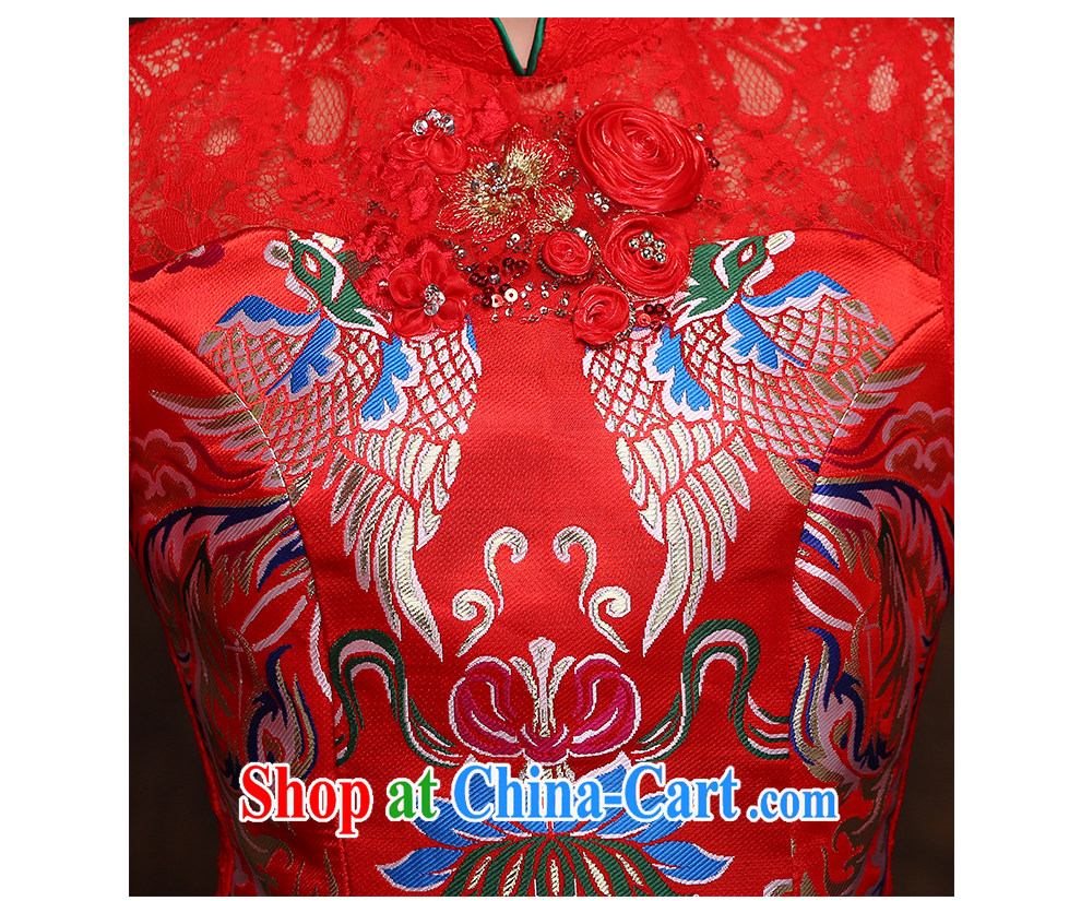The beautiful yarn cultivating cheongsam embroidery lace new-style graphics thin beauty invisible zipper Summer and Autumn Chinese red cheongsam factory direct pictures, price, brand platters! Elections are good character, the national distribution, so why buy now enjoy more preferential! Health