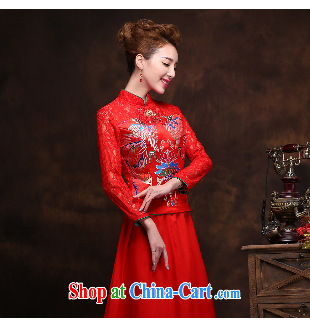 The beautiful yarn cultivating cheongsam embroidery lace new-style graphics thin beauty invisible zipper Summer and Autumn Chinese red cheongsam factory direct pictures, price, brand platters! Elections are good character, the national distribution, so why buy now enjoy more preferential! Health