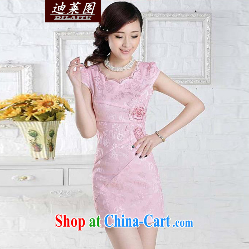 At the 2015 summer new dresses and improved stylish embroidered clothes video waist dresses summer dresses dresses pink XL, Tony Blair (DILAITU), and shopping on the Internet