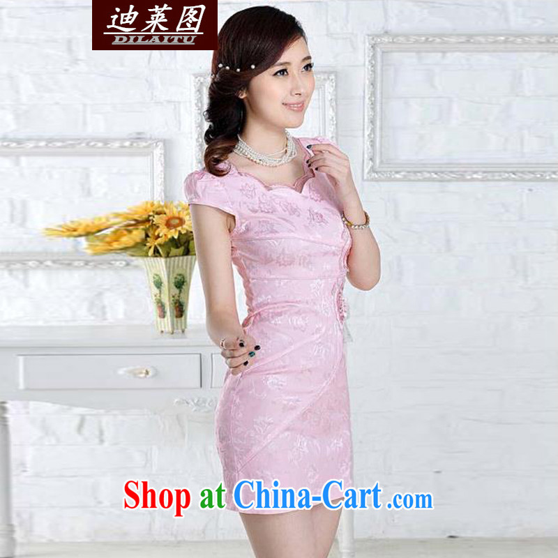 At the 2015 summer new dresses and improved stylish embroidered clothes video waist dresses summer dresses dresses pink XL, Tony Blair (DILAITU), and shopping on the Internet
