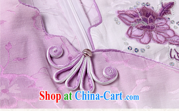 The HELENE ELEGANCE 2015 summer stylish short, no power on the truck cheongsam dress retro China wind fresh and elegant embroidery flowers Daily Beauty package and cheongsam dress dress violet pictures, price, brand platters! Elections are good character, the national distribution, so why buy now enjoy more preferential! Health