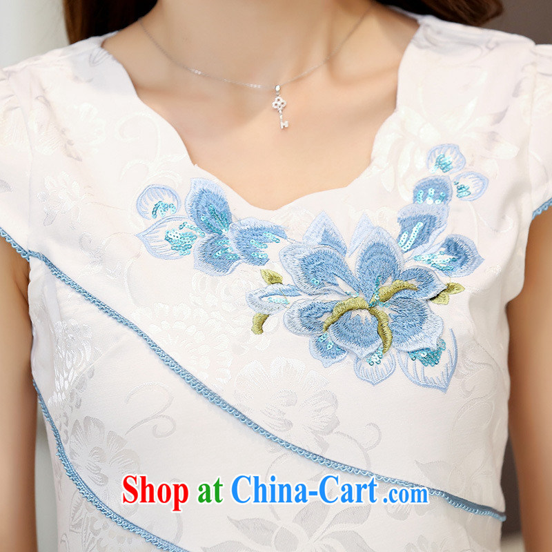Ya-ting store 2015 summer new Chinese Antique style improved cheongsam BHSZM 1535 XXL Hester Prynne, blue rain bow, and shopping on the Internet