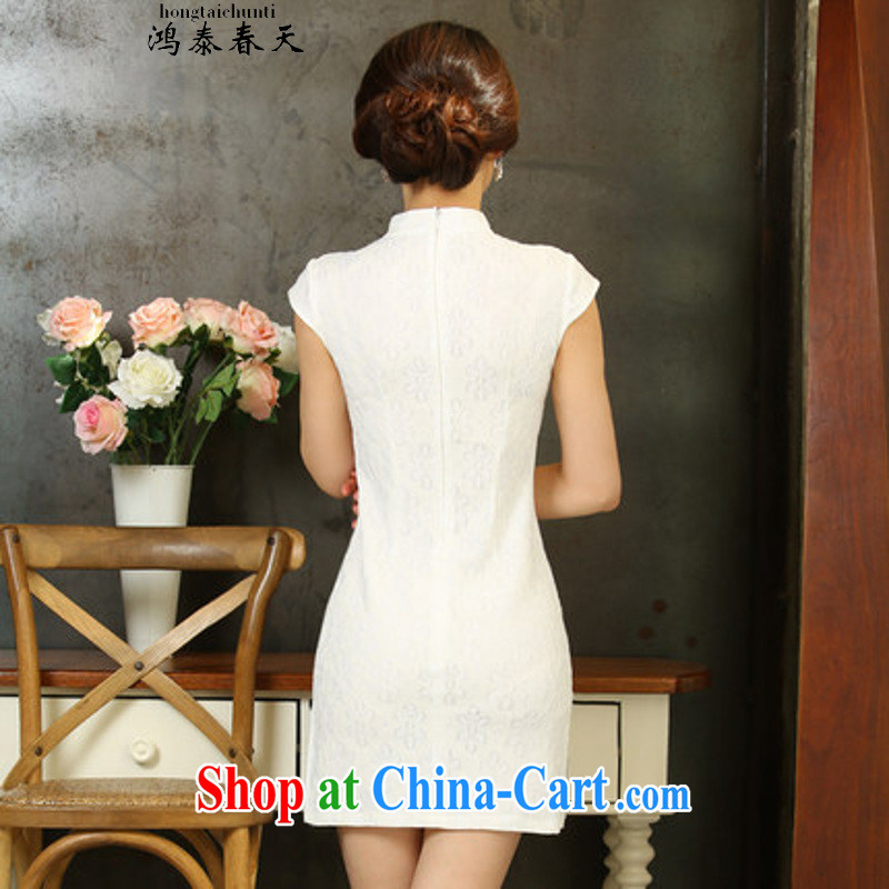 Leong Che-hung Tai spring to the 2015 new spring and summer Stylish retro dresses improved daily dress dress 1129 white S, Hung-tai spring (hongtaichuntian), online shopping