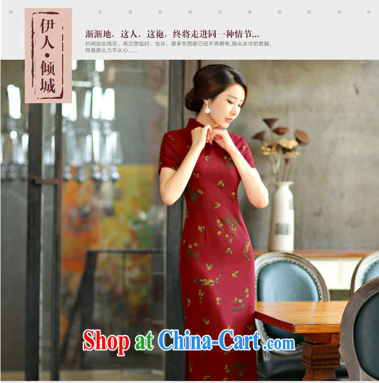 color transition in accordance with riverside 2015 spring and summer with retro beauty graphics thin short sleeves in the Code improved linen long cheongsam dress pictures, price, brand platters! Elections are good character, the national distribution, so why buy now enjoy more preferential! Health