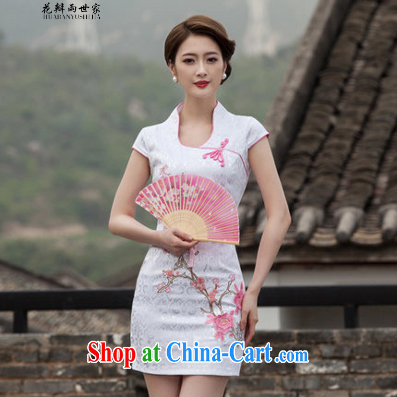 Petals rain saga $pre 2015 spring and summer new Chinese Antique dresses and stylish high-end embroidery daily outfit dress 1128 pink S, petal rain saga, and, on-line shopping