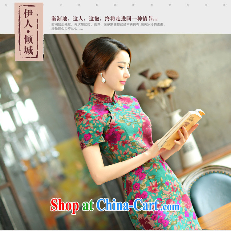 Hung Tai spring ~ 9012 only 2015 spring and summer beauty retro graphics thin short sleeves in the Code improved linen long cheongsam dress the dish 9010 XXL pictures, price, brand platters! Elections are good character, the national distribution, so why buy now enjoy more preferential! Health