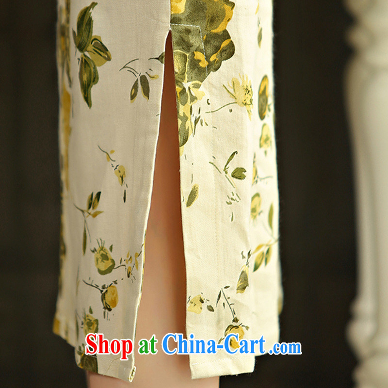 Hung Tai spring ~ 9012 only 2015 spring and summer beauty retro graphics thin short sleeves in the Code improved linen long cheongsam dress the dish 9010 XXL, Hung Tai spring (hongtaichuntian), and, on-line shopping