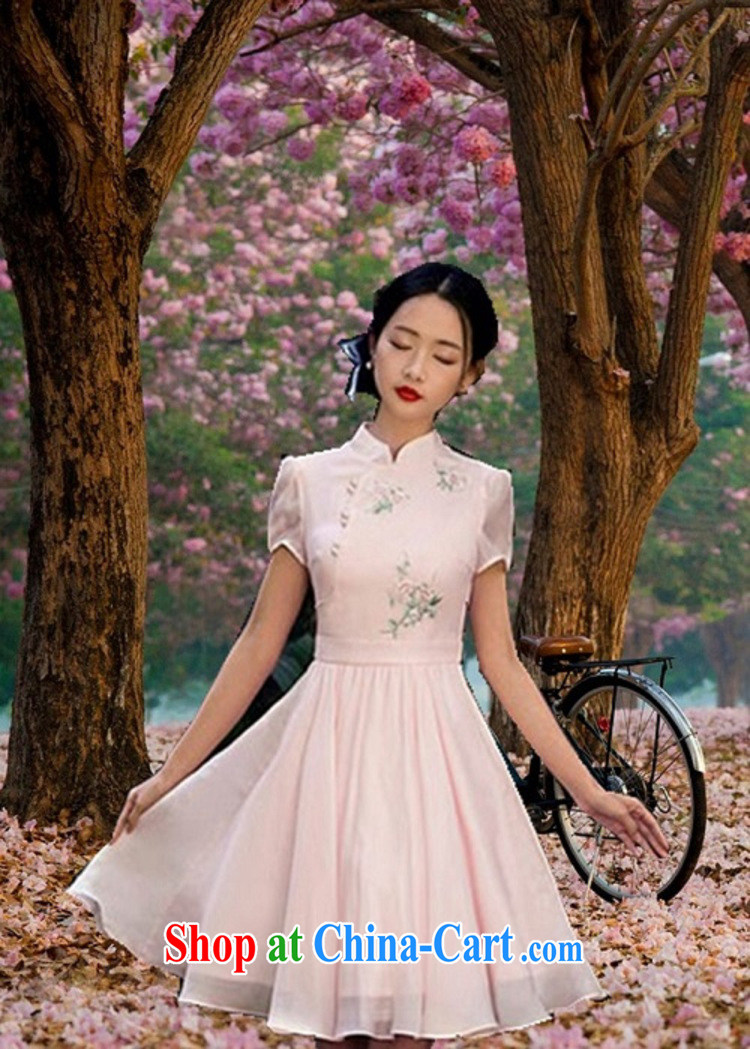 Hung Tai spring to pre-sale light note 2015 summer new dresses retro arts and cultural dress embroidered shaggy dresses skirts pink L pictures, price, brand platters! Elections are good character, the national distribution, so why buy now enjoy more preferential! Health