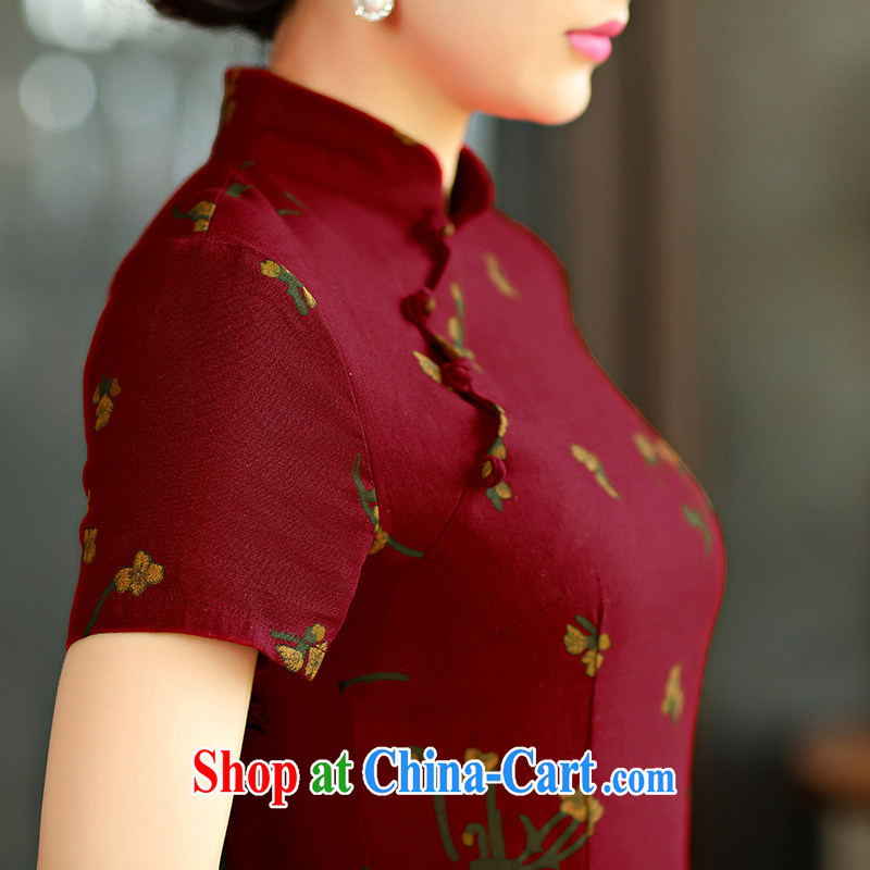 The economy as Princess Diana's '2015 spring and summer beauty retro graphics thin short sleeves in the Code improved linen long cheongsam dress Green Maze 9008 L, economy, Princess Diana, and shopping on the Internet