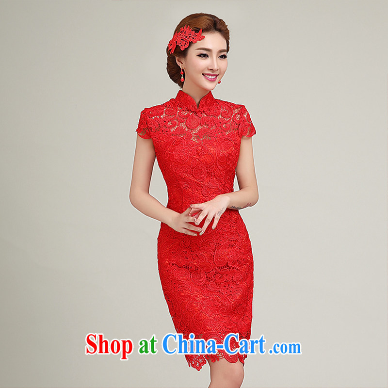wedding dresses 2015 summer new wedding dresses short Chinese Dress red lace retro improved wedding bridal toast clothing red to make the $30 do not return, and love, and, shopping on the Internet