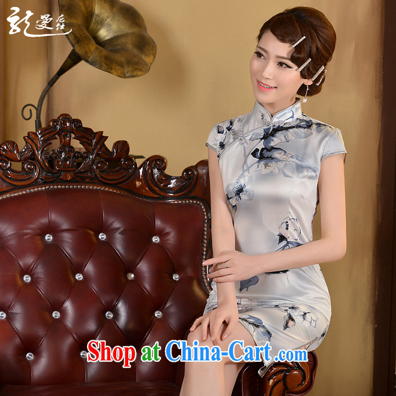 2015 cheongsam short summer fashion, improved cultivation video thin-waist short, Retro daily outfit skirt white XL, Taylor Martin (TAILEMARTIN), shopping on the Internet