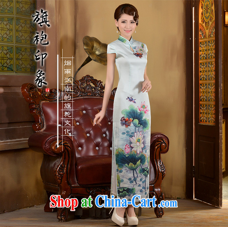 2015 long day dresses spring and summer new retro ethnic wind beauty graphics thin-waist dress cheongsam dress white XXL pictures, price, brand platters! Elections are good character, the national distribution, so why buy now enjoy more preferential! Health