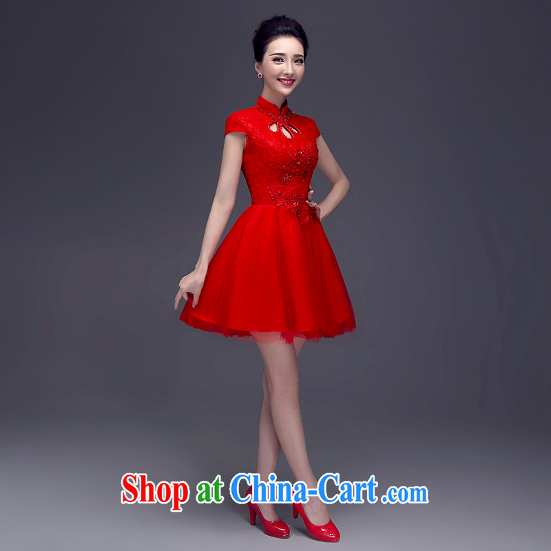 Connie focus 2015 spring and summer new upscale bridal red toast wedding dresses skirts improved dress Chinese qipao QP 101 red XXL