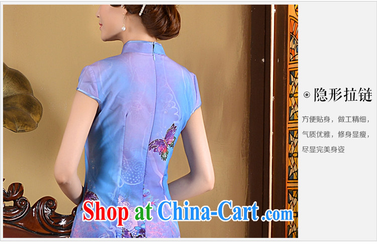 2015 long day dresses spring and summer, Stylish retro dresses T-shirt beauty graphics thin-waist cheongsam dress blue XL pictures, price, brand platters! Elections are good character, the national distribution, so why buy now enjoy more preferential! Health