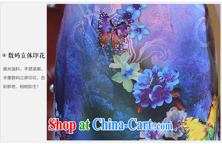 2015 long day dresses spring and summer, Stylish retro dresses T-shirt beauty graphics thin-waist cheongsam dress blue XL pictures, price, brand platters! Elections are good character, the national distribution, so why buy now enjoy more preferential! Health