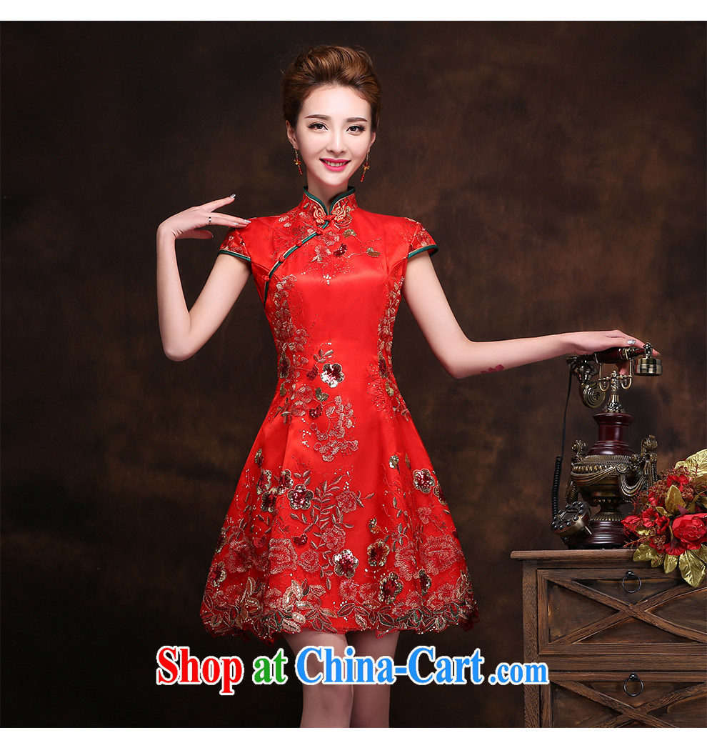 The beautiful yarn new dual-shoulder bag shoulder short cheongsam red lace stamp daily in short about two through the waist graphics thin bridal toast clothing factory direct pictures, price, brand platters! Elections are good character, the national distribution, so why buy now enjoy more preferential! Health