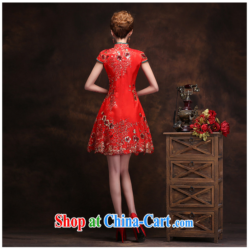 The beautiful yarn new dual-shoulder bag shoulder short cheongsam red lace stamp daily in short about two through the waist graphics thin bridal toast clothing factory direct, beautiful yarn (nameilisha), online shopping