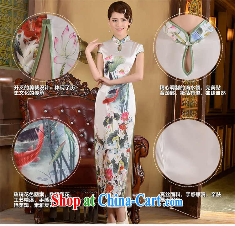 2015 long, Retro dresses and stylish new spring and summer beauty Ms. graphics thin-waist style short-sleeved daily outfit white XL pictures, price, brand platters! Elections are good character, the national distribution, so why buy now enjoy more preferential! Health