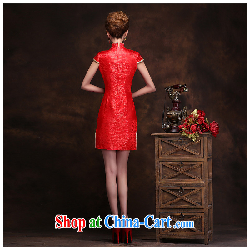 The beautiful yarn short red dresses shoulders package beauty and simplicity and retro graphics thin improved daily two through video, photography and fresh bridal toast serving private, beautiful yarn (nameilisha), online shopping