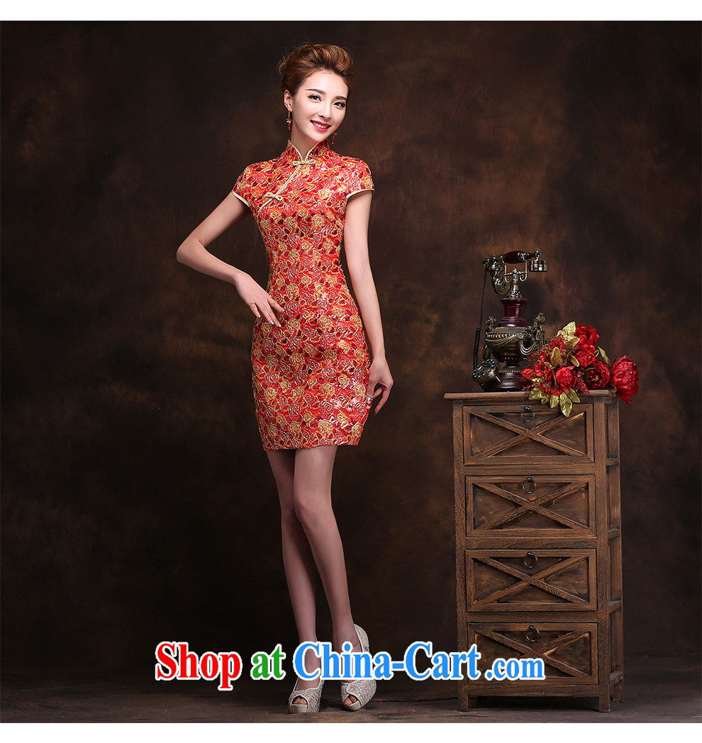 The beautiful yarn New Beauty dresses 2015 new stylish sexy graphics thin retro lace stamp short cheongsam simple fresh bridal beauty skirt pictures, price, brand platters! Elections are good character, the national distribution, so why buy now enjoy more preferential! Health