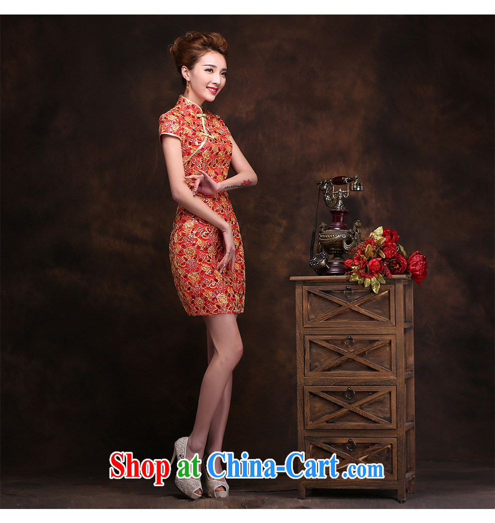 The beautiful yarn New Beauty dresses 2015 new stylish sexy graphics thin retro lace stamp short cheongsam simple fresh bridal beauty skirt pictures, price, brand platters! Elections are good character, the national distribution, so why buy now enjoy more preferential! Health