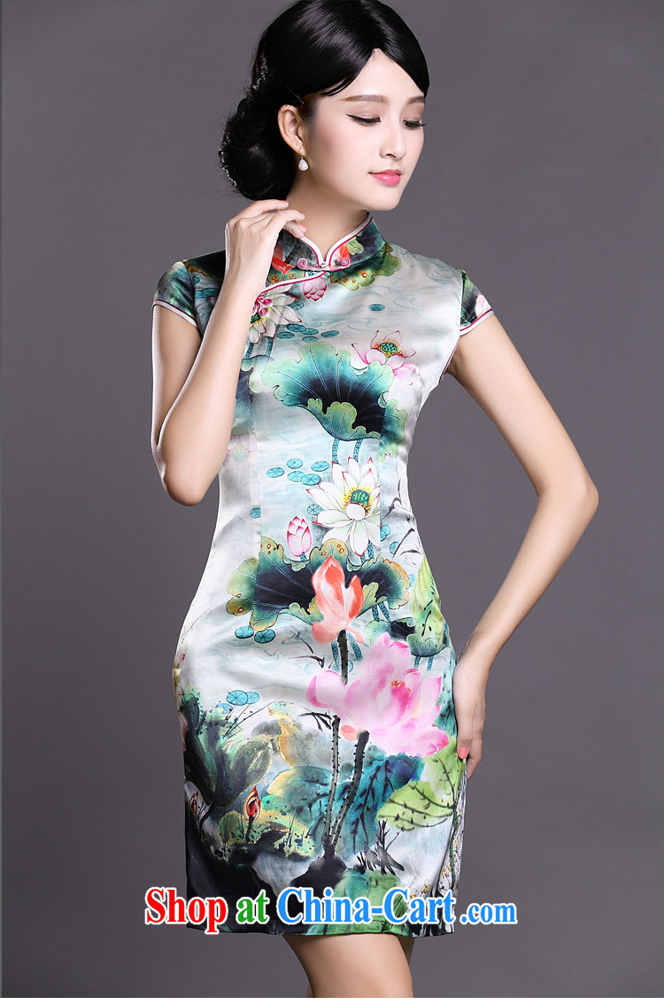 Joe is still name-yuan silk Chinese style qipao improved summer ZS 031 green XXL pictures, price, brand platters! Elections are good character, the national distribution, so why buy now enjoy more preferential! Health