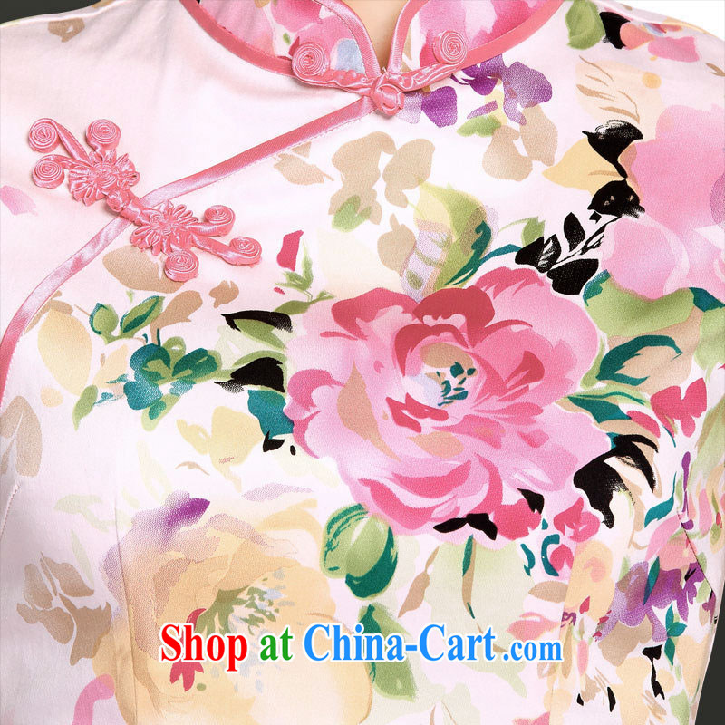 And, in accordance with classic improved stylish short-sleeve dresses summer Chinese Antique daily stamp cheongsam dress LYE 1207 pink XXL, and, in accordance with (leyier), shopping on the Internet