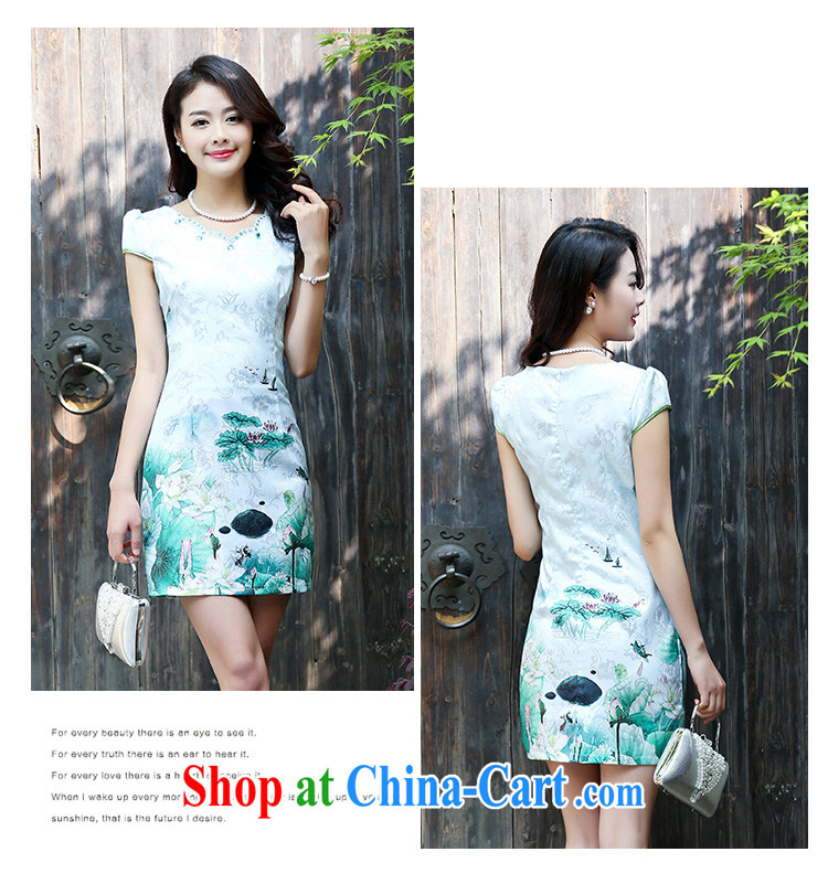 Style trends 2015 summer women's clothing new ethnic wind Chinese stamp retro beauty style graphics thin short-sleeve package and cheongsam Chinese dresses light purple L pictures, price, brand platters! Elections are good character, the national distribution, so why buy now enjoy more preferential! Health