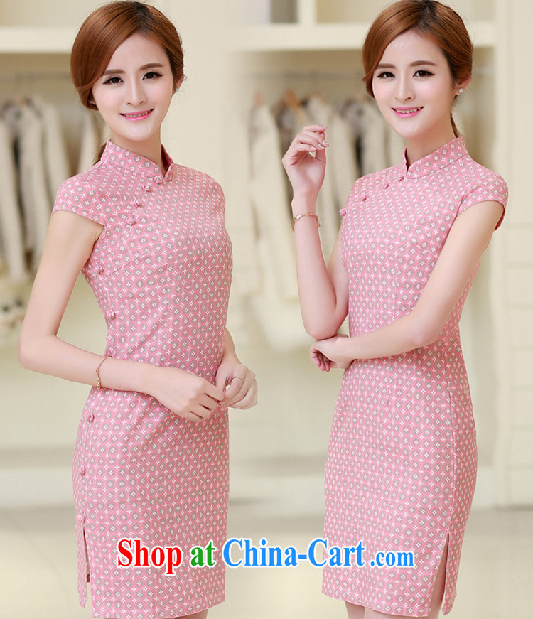 Summer short sleeve cheongsam dress improved stylish daily short cheongsam dress elegant cotton the cheongsam, the XXL pictures, price, brand platters! Elections are good character, the national distribution, so why buy now enjoy more preferential! Health