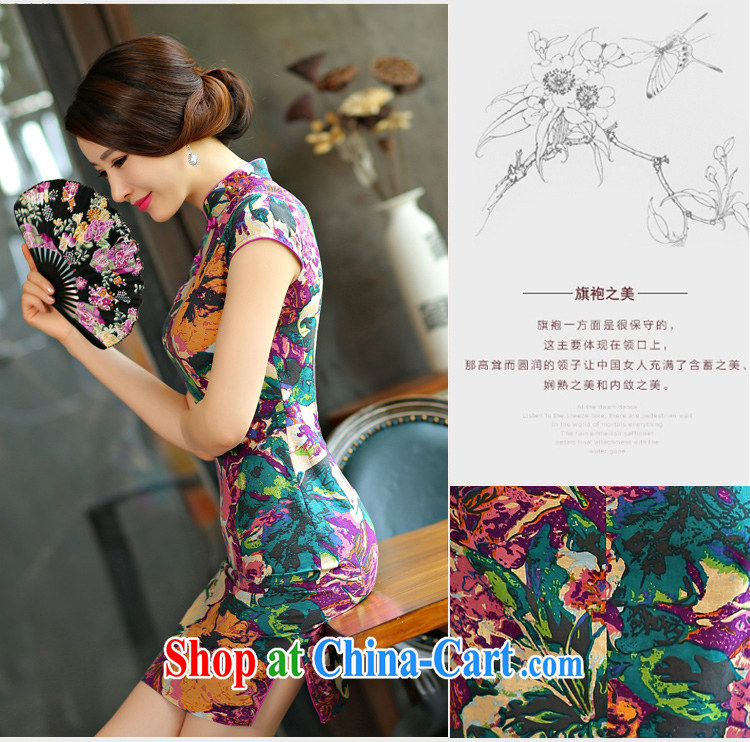 of the wind skirt with 2015 new cheongsam dress summer basket stamp duty the retro improved cultivation, short-day dresses white XL pictures, price, brand platters! Elections are good character, the national distribution, so why buy now enjoy more preferential! Health