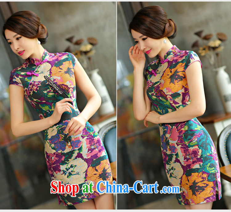 of the wind skirt with 2015 new cheongsam dress summer basket stamp duty the retro improved cultivation, short-day dresses white XL pictures, price, brand platters! Elections are good character, the national distribution, so why buy now enjoy more preferential! Health