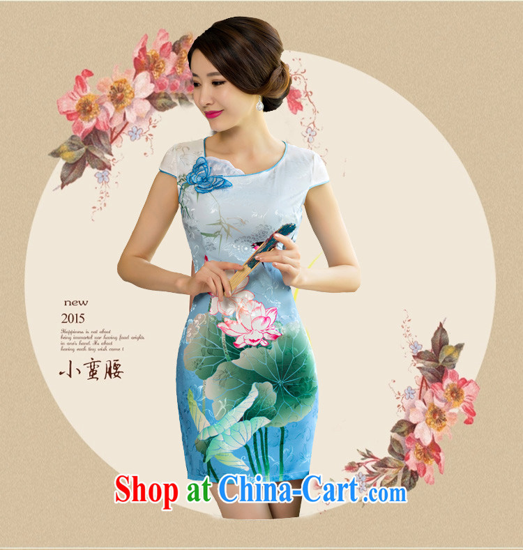 of the wind skirt with 2015 new summer standard attire dresses Lotus the gradient improved stylish dresses green XL pictures, price, brand platters! Elections are good character, the national distribution, so why buy now enjoy more preferential! Health
