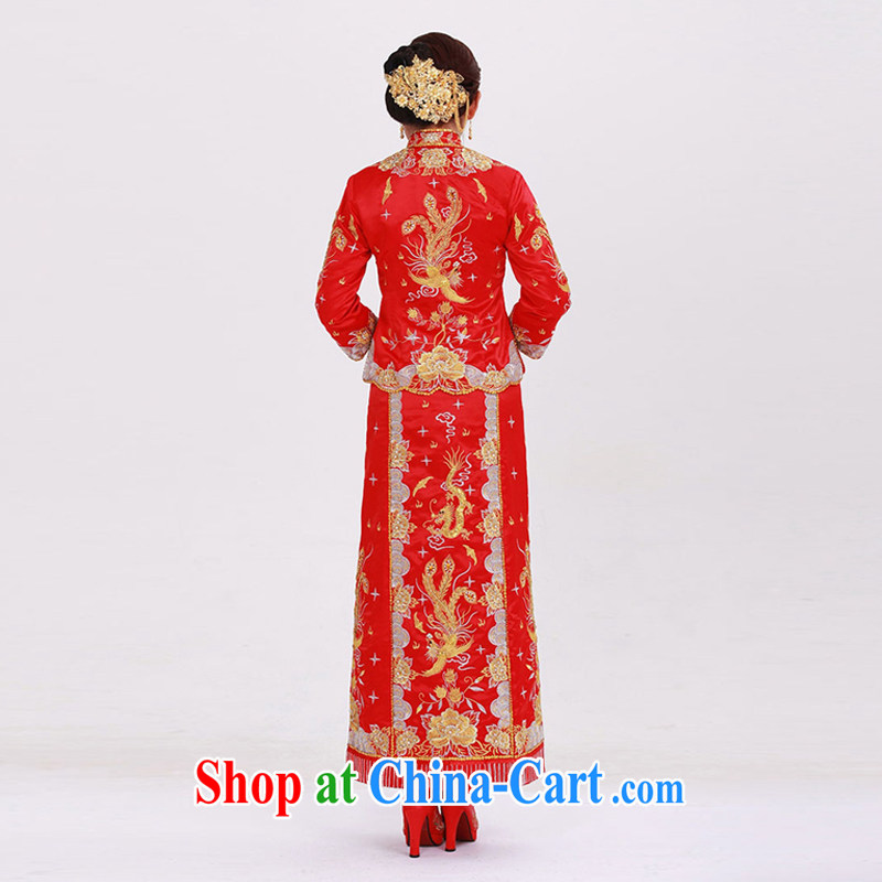 man she married Yi Su-wo service use Phoenix New Chinese beauty embroidery Phoenix use toast summer clothing bridal dresses wedding red wedding retro costumes married Yi XXL, diffuse Connie married Yi, shopping on the Internet